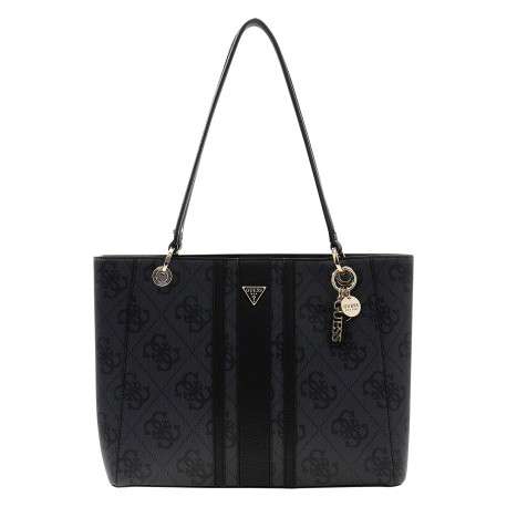 Sac shopping noir avec imprimé monogramme et muni de 2 anses - Image 5