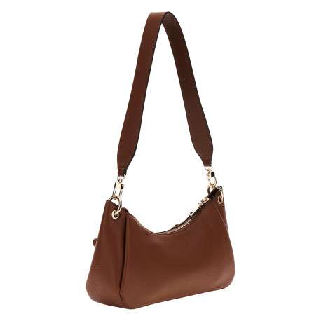 Sac à main porté épaule camel pourvu d'un zip et d'une anse - Image 2