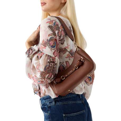 Sac à main porté épaule camel pourvu d'un zip et d'une anse - Image 5