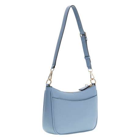 Sac à main porté épaule bleu uni muni d'une lanière amovible - Image 2