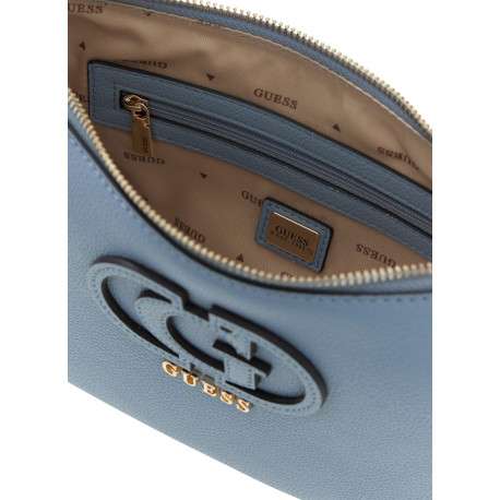 Sac à main porté épaule bleu uni muni d'une lanière amovible - Image 3