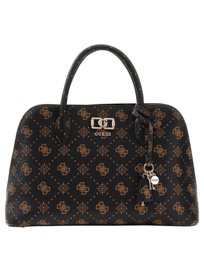 Sac porté mains marron à...