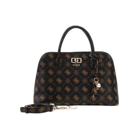 Sac porté mains marron à imprimé monogramme avec fermeture à zip - Image 3