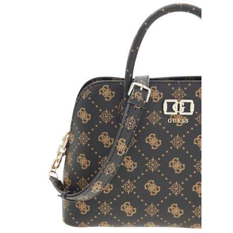 Sac porté mains marron à imprimé monogramme avec fermeture à zip - Image 4