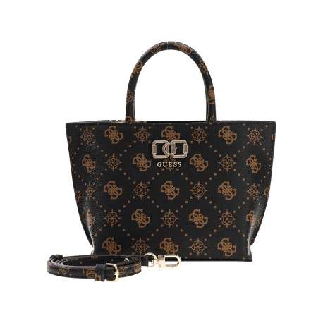Sac porté mains marron à imprimé monogramme muni d'une fermeture à zip - Image 3
