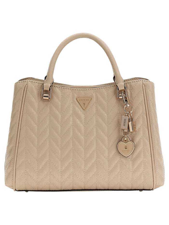 Sac porté mains beige à...