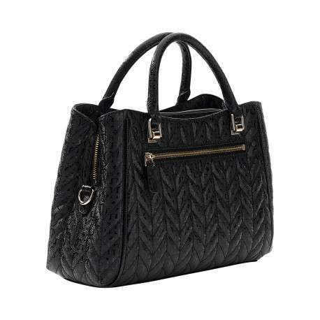 Sac porté mains noir avec imprimé monogramme et muni de 2 anses - Image 2