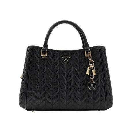 Sac porté mains noir avec imprimé monogramme et muni de 2 anses - Image 4