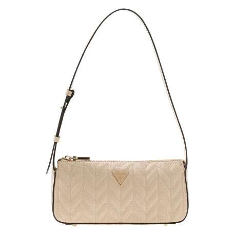 Mini sac beige avec imprimé monogramme et muni d'une anse ajustable