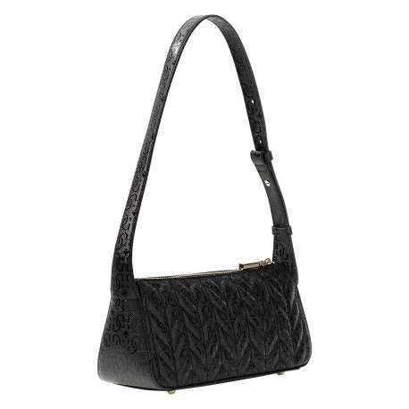 Mini sac noir avec imprimé monogramme et muni d'une lanière amovible - Image 2