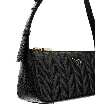 Mini sac noir avec imprimé monogramme et muni d'une lanière amovible - Image 4