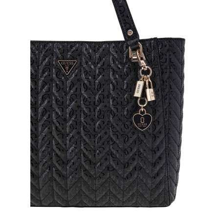 Sac shopping noir avec imprimé monogramme et muni de 2 anses - Image 5