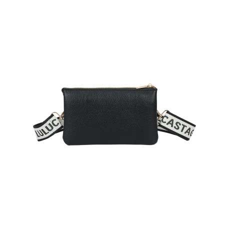 Mini Sac noir uni muni d'une bandoulière et d'une fermeture à zip - Image 2