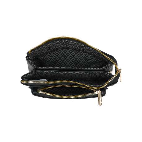 Mini Sac noir uni muni d'une bandoulière et d'une fermeture à zip - Image 3