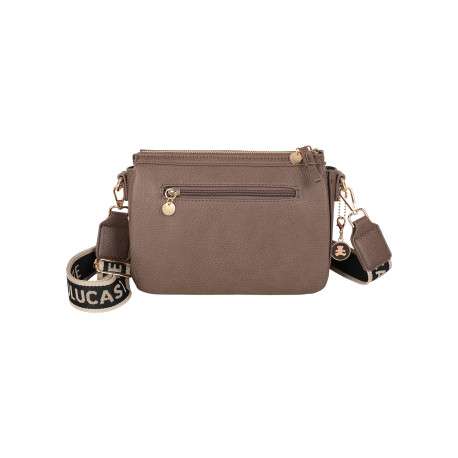 Sac chocolat uni muni d'une bandoulière réglable et d'une fermeture à zip - Image 2