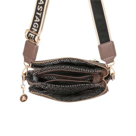 Sac chocolat uni muni d'une bandoulière réglable et d'une fermeture à zip - Image 3