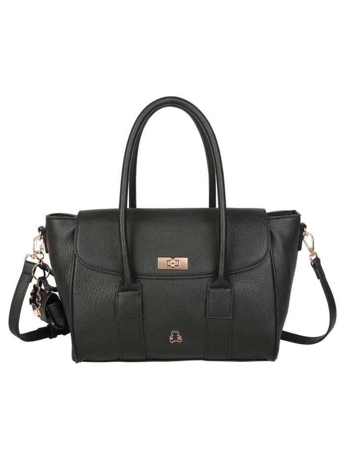 Sac à main noir uni muni...