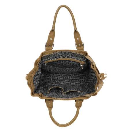 Sac à main sable uni muni d'une bandoulière réglable et d'une fermeture à zip - Image 3