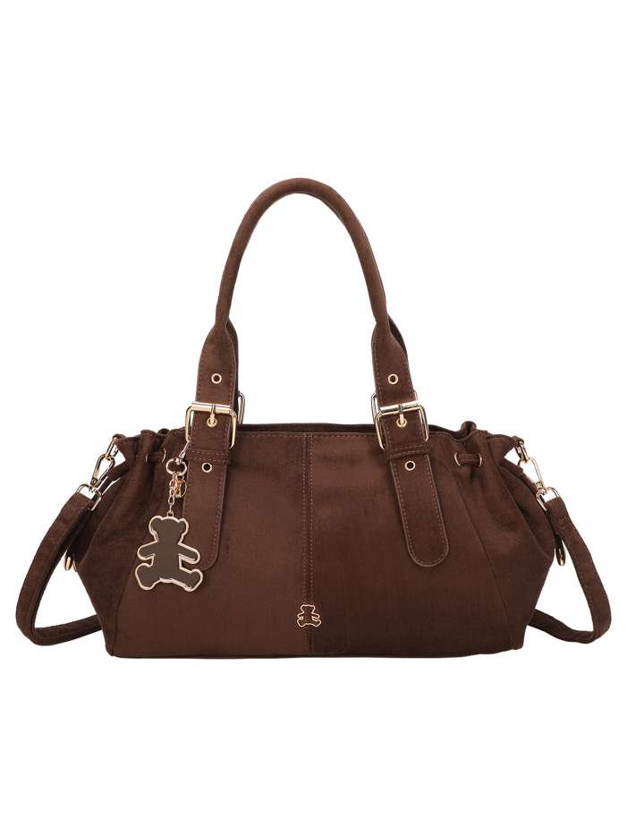 Sac à main marron uni muni...