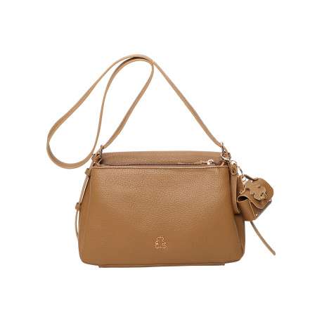 Sac à bandoulière réglable camel uni avec fermeture à zip et à rabat - Image 2