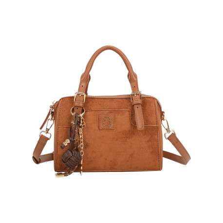 Sac bowling camel uni muni de deux anses et d'une fermeture à zip
