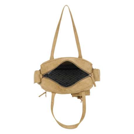 Sac à main porté épaule sable uni muni d'une bandoulière ajustable - Image 3