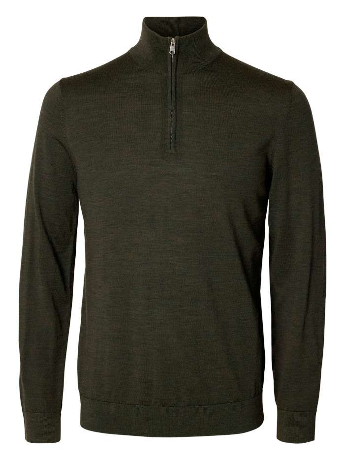 Pull en laine mérinos kaki...