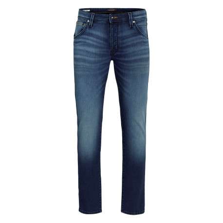 Jean indigo avec une coupe slim muni d'un zip et d'un bouton