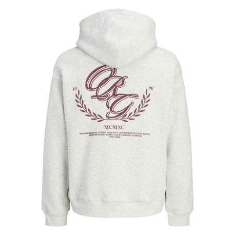Sweat écru à imprimé avec une coupe droite et un col à capuche - Image 2