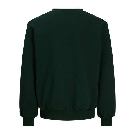 Sweat en coton mélangé vert à imprimé avec une coupe droite et un col rond - Image 2