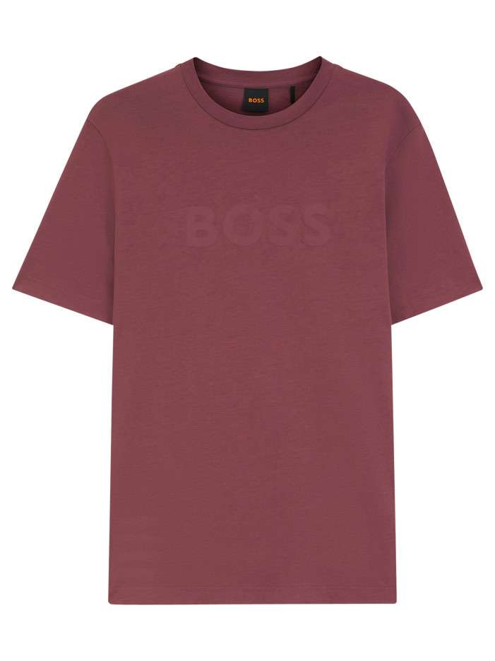 T-shirt en coton prune uni...