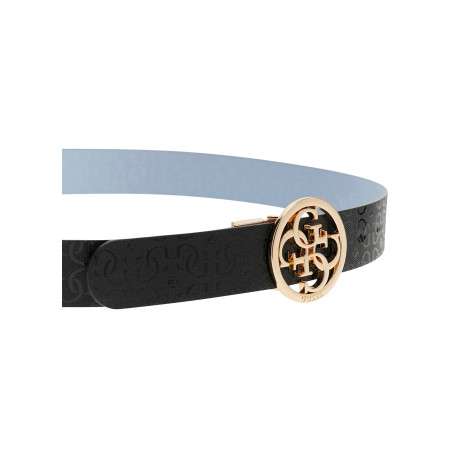 Ceinture noire et bleue réversible avec imprimé monogramme