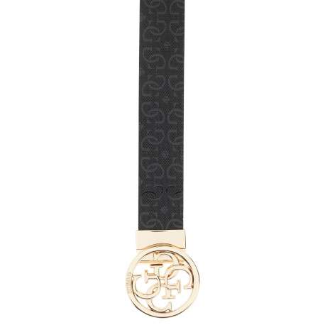 Ceinture noire et bleue réversible avec imprimé monogramme - Image 4