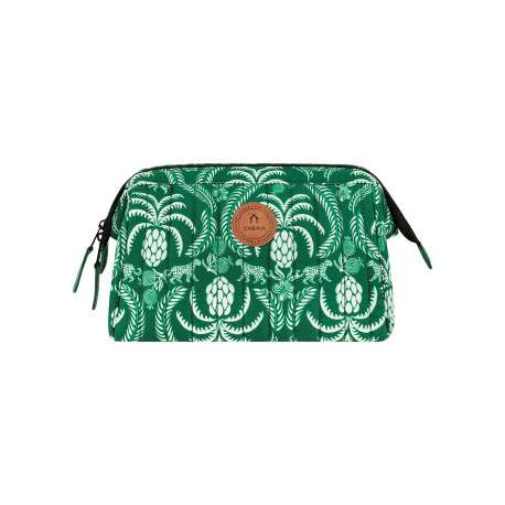 Trousse Travel Kit M Mardin verte zippée pourvue de motifs tropicaux