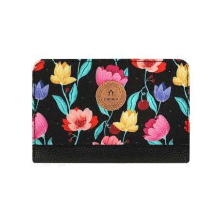 Portefeuille Wallet M Genoa noir pourvu d'une fermeture zippée