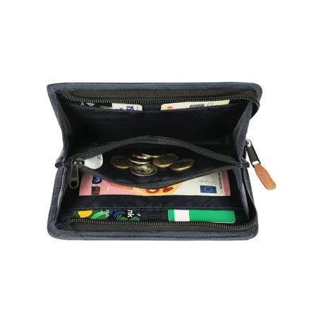 Portefeuille Wallet M Genoa noir pourvu d'une fermeture zippée - Image 2