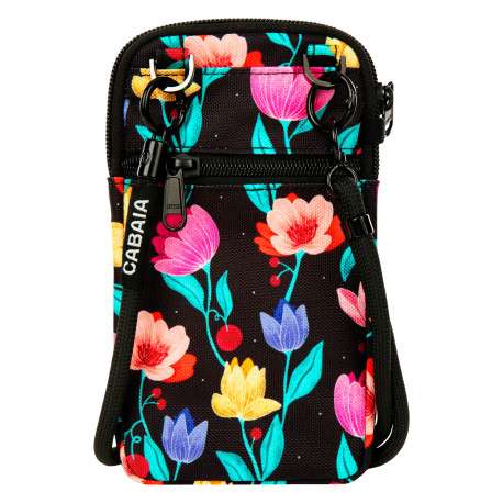 Étui de téléphone Phone Bag Genoa noir à motif floral pourvu d'une bandoulière - Image 3