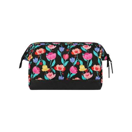 Trousse Travel Kit M Genoa noire à motif floral pourvue d'une fermeture zippée - Image 3