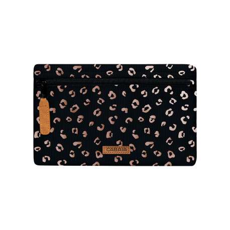 Pochette L Monastery Beach noire à motif pourvue d'une fermeture zippée