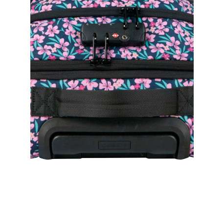 Valise Traveler 4 roues M Cagliari rose floral pourvue d'une fermeture TSA - Image 3