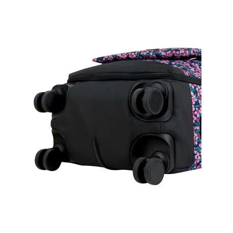 Valise Traveler 4 roues M Cagliari rose floral pourvue d'une fermeture TSA - Image 5