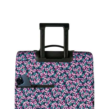 Valise Traveler 4 roues L Cagliari rose floral pourvue d'une fermeture TSA - Image 2