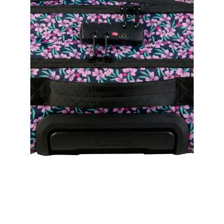 Valise Traveler 4 roues L Cagliari rose floral pourvue d'une fermeture TSA - Image 5