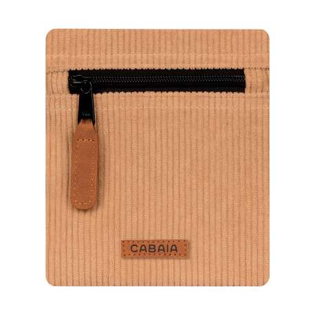 Pochette S Luxor beige côtelée pourvue d'une fermeture zippée