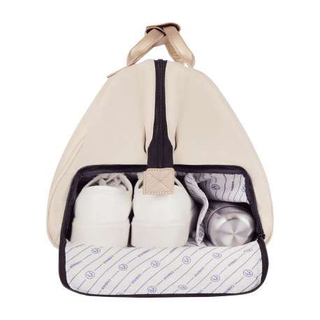 Sac weekender Duffle Bag Algiers beige pourvu de bretelles pour sac à dos - Image 3