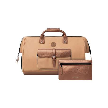 Sac weekender Duffle Bag Launceston beige pourvu de bretelles pour sac à dos