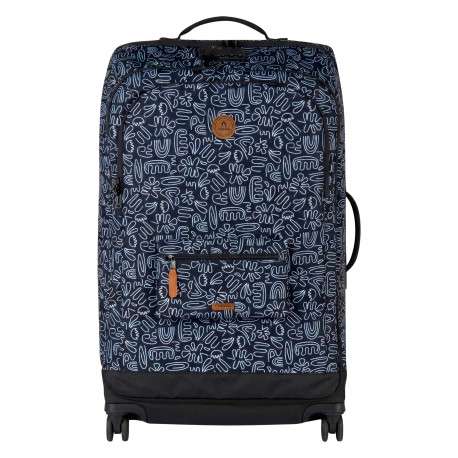 Valise Traveler 4 roues L Amiens noire à motifs pourvue d'une fermeture TSA
