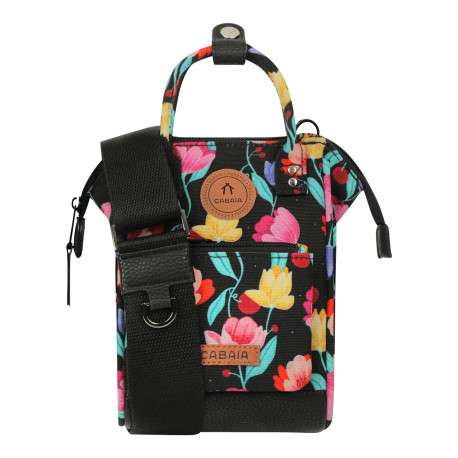 Sac à bandoulière Nano Bag Genoa noir floral pourvu d'une bandoulière amovible