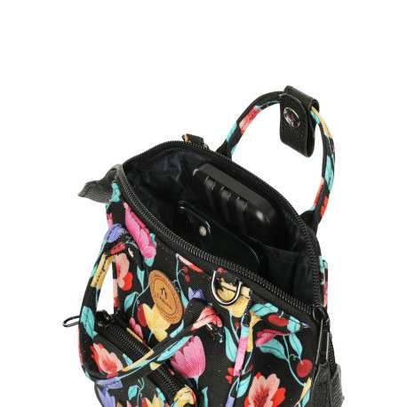 Sac à bandoulière Nano Bag Genoa noir floral pourvu d'une bandoulière amovible - Image 2
