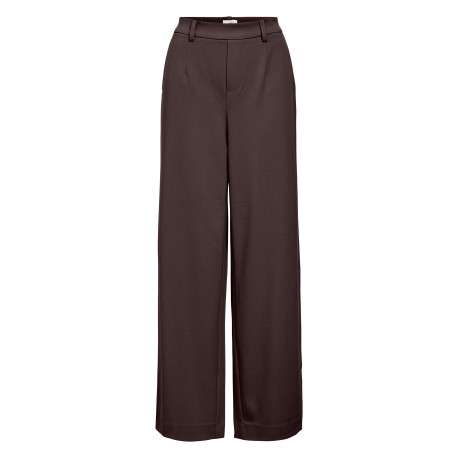 Pantalon chino marron coupe wide leg avec une taille partiellement élastiquée